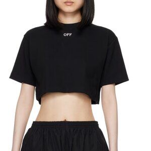 LIKE NEW - Off-white Black Off Stamp Ribbed Cropped Top